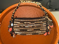 Mirror Mirror Black Velvet & Gold Sequin Wristbag